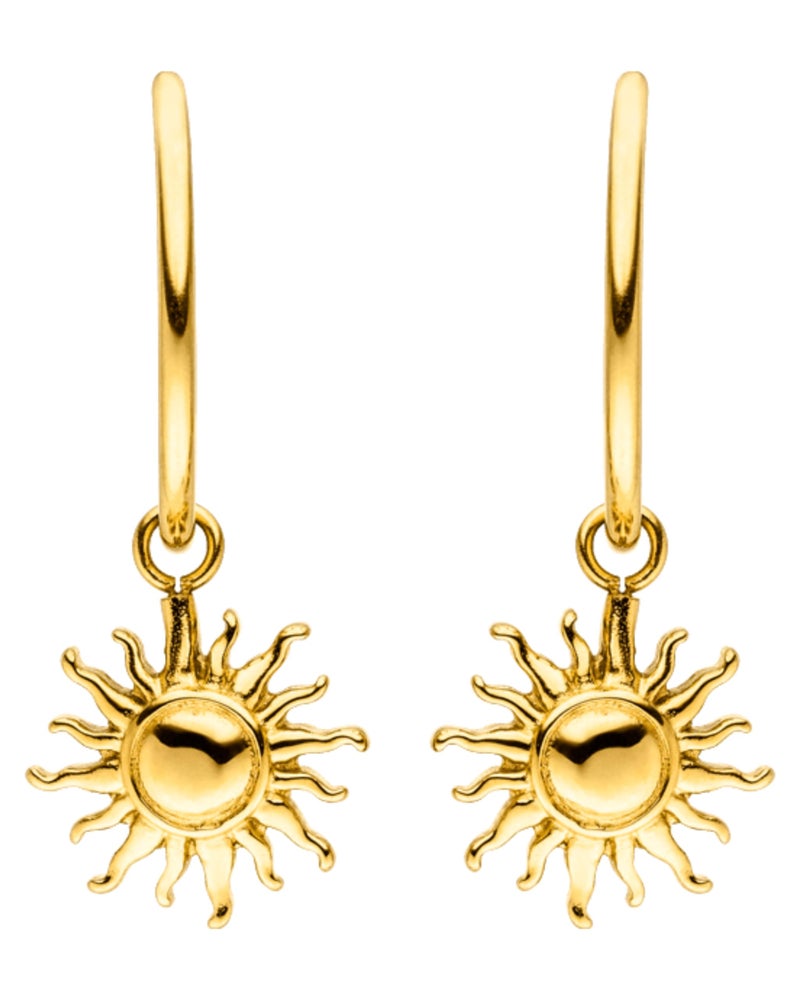 PURELEIÂ® Sun Earrings (gold) â€“ 18K Gold plated stainless steel jewelry â€“ Water-resistant earrings for women â€“ 0,92 inch diameter â€“ Fashion jewelry for your individual look - Image 1